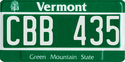 VT license plate CBB435