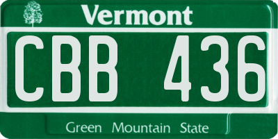 VT license plate CBB436