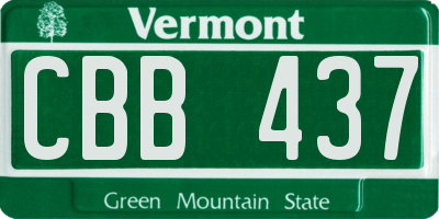 VT license plate CBB437