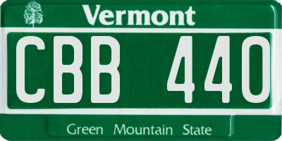 VT license plate CBB440