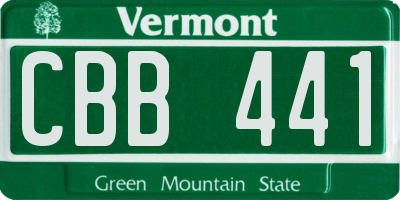 VT license plate CBB441