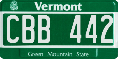 VT license plate CBB442