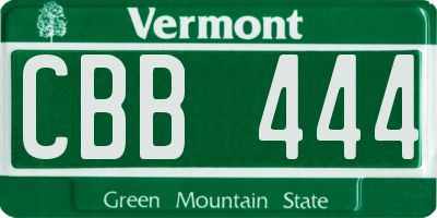 VT license plate CBB444