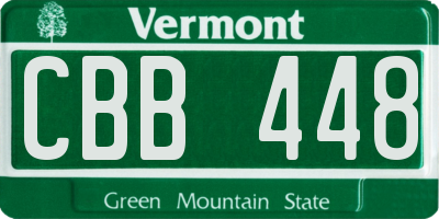 VT license plate CBB448