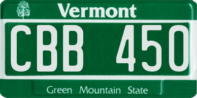 VT license plate CBB450