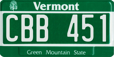 VT license plate CBB451