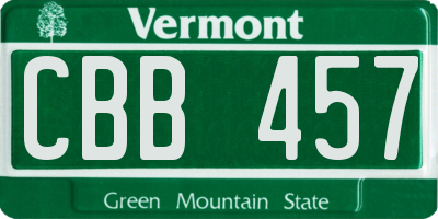 VT license plate CBB457