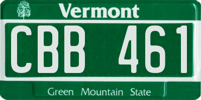 VT license plate CBB461