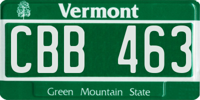 VT license plate CBB463