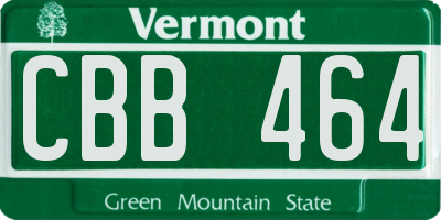 VT license plate CBB464
