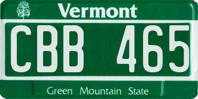 VT license plate CBB465