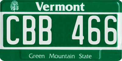 VT license plate CBB466