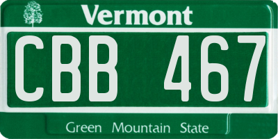 VT license plate CBB467