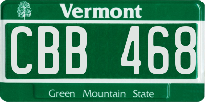 VT license plate CBB468