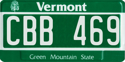 VT license plate CBB469