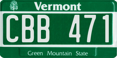 VT license plate CBB471