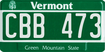 VT license plate CBB473