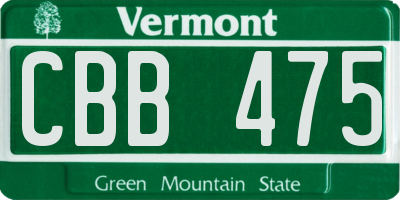 VT license plate CBB475