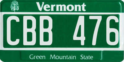 VT license plate CBB476