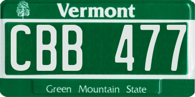 VT license plate CBB477
