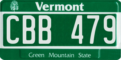 VT license plate CBB479