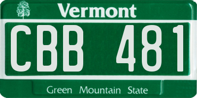 VT license plate CBB481