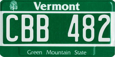 VT license plate CBB482