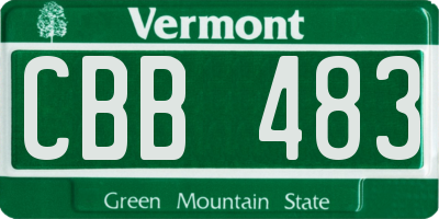 VT license plate CBB483
