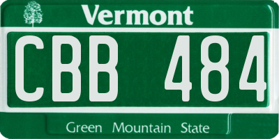 VT license plate CBB484