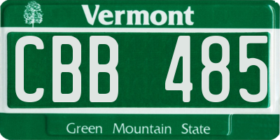 VT license plate CBB485
