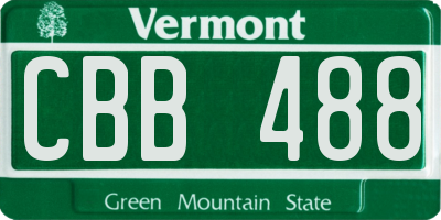VT license plate CBB488
