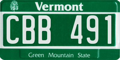 VT license plate CBB491