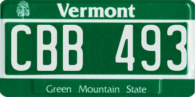 VT license plate CBB493