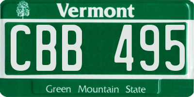 VT license plate CBB495