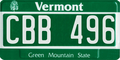 VT license plate CBB496