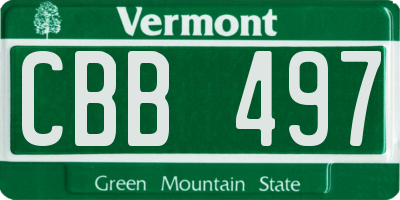 VT license plate CBB497