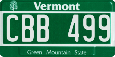 VT license plate CBB499