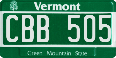 VT license plate CBB505