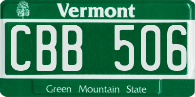 VT license plate CBB506