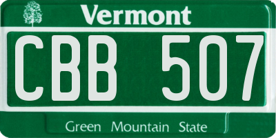 VT license plate CBB507