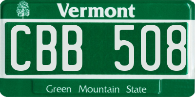 VT license plate CBB508