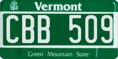 VT license plate CBB509