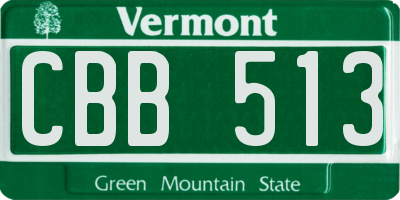 VT license plate CBB513