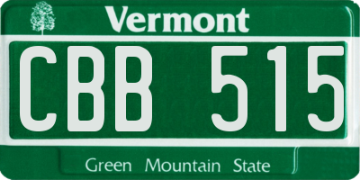 VT license plate CBB515