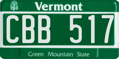VT license plate CBB517