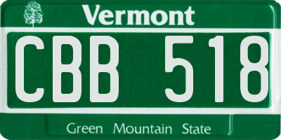 VT license plate CBB518