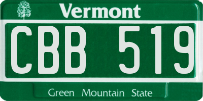 VT license plate CBB519