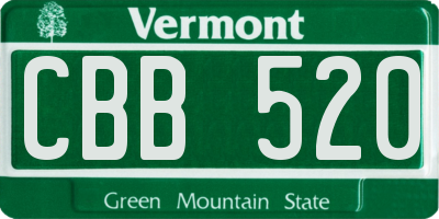VT license plate CBB520