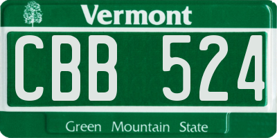 VT license plate CBB524