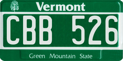 VT license plate CBB526